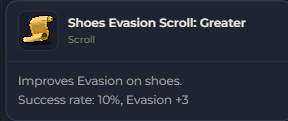 Shoes Evasion Scroll Greater | Global > Global MapleStory Classic World