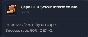 Cape DEX Scroll Intermediate | Global > Global MapleStory Classic World