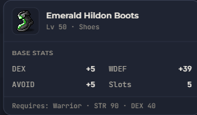 Emerald Hildon Boots | Global > Global MapleStory Classic World