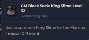 GM Black Sack King Slime Level 32 | Global > Global MapleStory Classic World