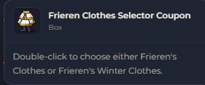 Frieren Clothes Selector Coupon | Global > Global MapleStory Classic World