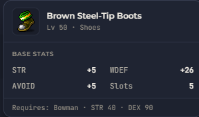 Brown Steel-Tip Boots | Global > Global MapleStory Classic World