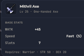 Mithril Axe | Global > Global MapleStory Classic World