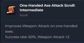 One-Handed Axe Attack Scroll Intermediate | Global > Global MapleStory Classic World