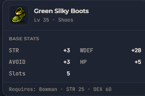 Green Silky Boots | Global > Global MapleStory Classic World