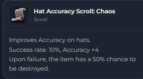 Hat Accuracy Scroll Chaos | Global > Global MapleStory Classic World
