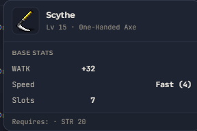 Scythe | Global > Global MapleStory Classic World