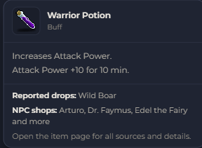 Warrior Potion | Global > Global MapleStory Classic World
