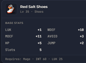 Red Salt Shoes | Global > Global MapleStory Classic World