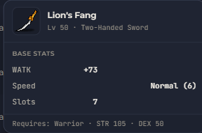 Lion's Fang | Global > Global MapleStory Classic World