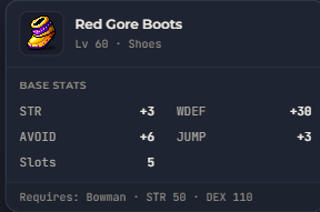 Red Gore Boots | Global > Global MapleStory Classic World