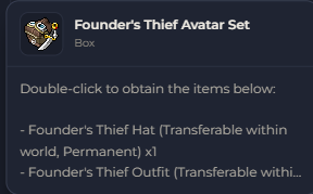 Founder's Thief Avatar Set | Global > Global MapleStory Classic World