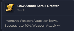 Bow Attack Scroll Greater | Global > Global MapleStory Classic World