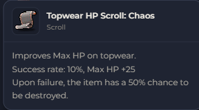 Topwear HP Scroll Chaos | Global > Global MapleStory Classic World