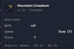 Mountain Crossbow | Global > Global MapleStory Classic World