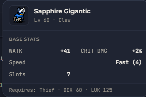 Sapphire Gigantic | Global > Global MapleStory Classic World
