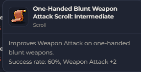 One-Handed Blunt Weapon Attack Scroll Intermediate | Global > Global MapleStory Classic World