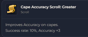 Cape Accuracy Scroll Greater | Global > Global MapleStory Classic World
