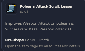 Polearm Attack Scroll Lesser | Global > Global MapleStory Classic World