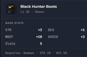 Black Hunter Boots | Global > Global MapleStory Classic World