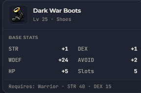 Dark War Boots | Global > Global MapleStory Classic World