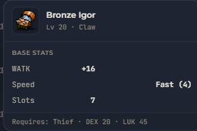 Bronze Igor | Global > Global MapleStory Classic World