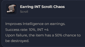 Earring INT Scroll Chaos | Global > Global MapleStory Classic World