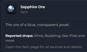 Sapphire Ore | Global > Global MapleStory Classic World