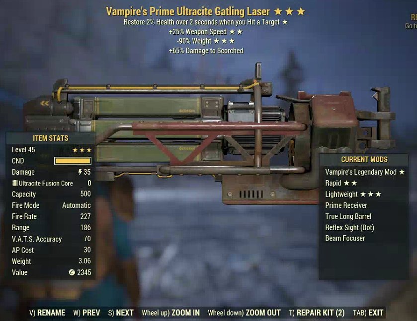 Vampire's Prime Ultracite Gatling Laser (2024) | PS