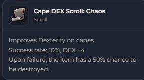 Cape DEX Scroll Chaos | Global > Global MapleStory Classic World