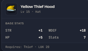 Yellow Thief Hood | Global > Global MapleStory Classic World