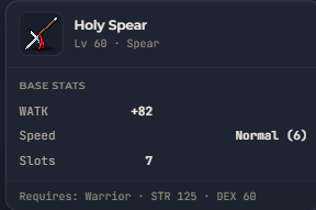 Holy Spear | Global > Global MapleStory Classic World