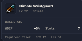 Nimble Wristguard | Global > Global MapleStory Classic World