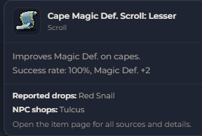 Cape Magic Def. Scroll Lesser | Global > Global MapleStory Classic World
