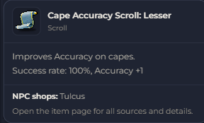 Cape Accuracy Scroll Lesser | Global > Global MapleStory Classic World