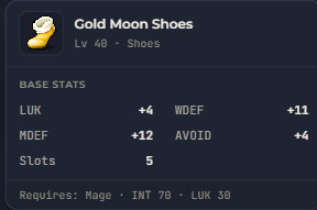 Gold Moon Shoes | Global > Global MapleStory Classic World