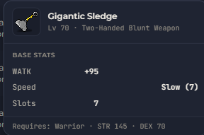 Gigantic Sledge | Global > Global MapleStory Classic World