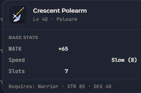 Crescent Polearm | Global > Global MapleStory Classic World