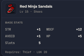 Red Ninja Sandals | Global > Global MapleStory Classic World