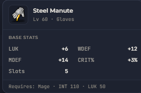 Steel Manute | Global > Global MapleStory Classic World