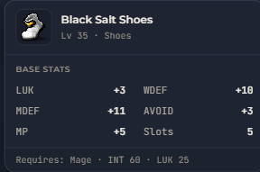 Black Salt Shoes | Global > Global MapleStory Classic World