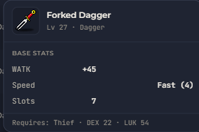 Forked Dagger | Global > Global MapleStory Classic World