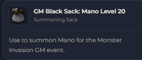 GM Black Sack Mano Level 20 | Global > Global MapleStory Classic World