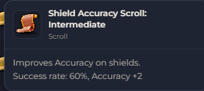 Shield Accuracy Scroll Intermediate | Global > Global MapleStory Classic World