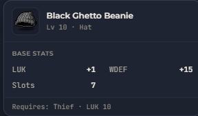 Black Ghetto Beanie | Global > Global MapleStory Classic World