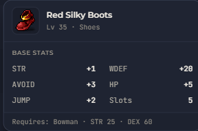 Red Silky Boots | Global > Global MapleStory Classic World