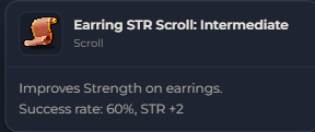 Earring STR Scroll Intermediate | Global > Global MapleStory Classic World