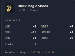 Black Magic Shoes | Global > Global MapleStory Classic World
