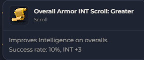 Overall Armor INT Scroll Greater | Global > Global MapleStory Classic World