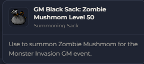 GM Black Sack Zombie Mushmom Level 50 | Global > Global MapleStory Classic World